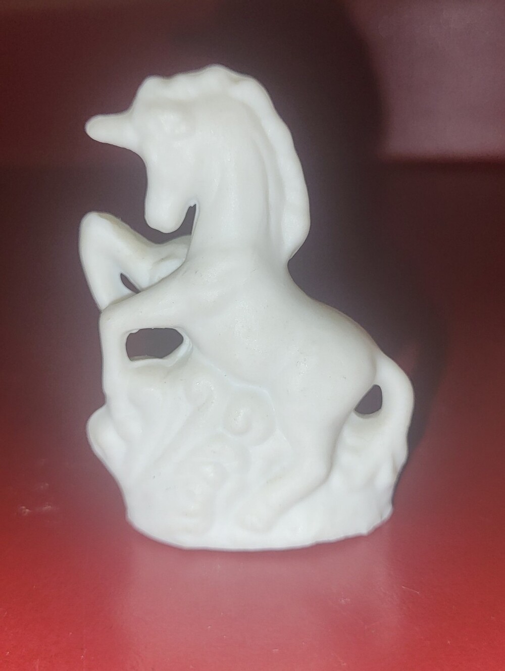 Small Vintage White Ceramic Unicorn Figurine